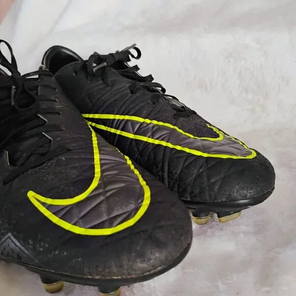 Nike Hypervenom Phelon II FG Soccer Cleats Black Neon Yellow 749893-001 Size 8.5 - Picture 14 of 16